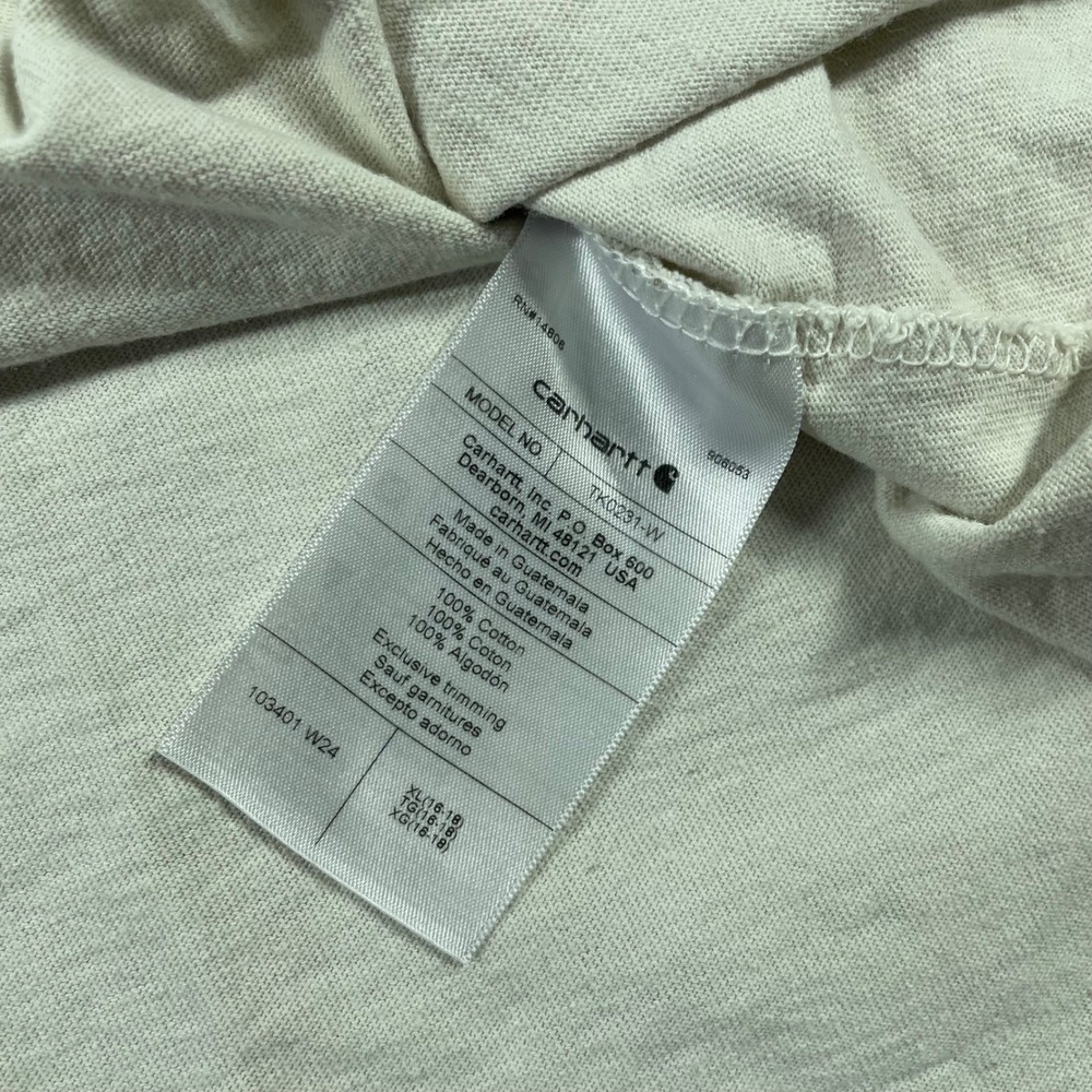 Carhartt T Shirt Womens Extra Large 16 18 Dearborn Loose Long Sleeve Logo White - Picture 6 of 13